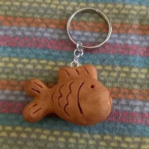 Homemade Cute Kawaii Clay Fish Keychain